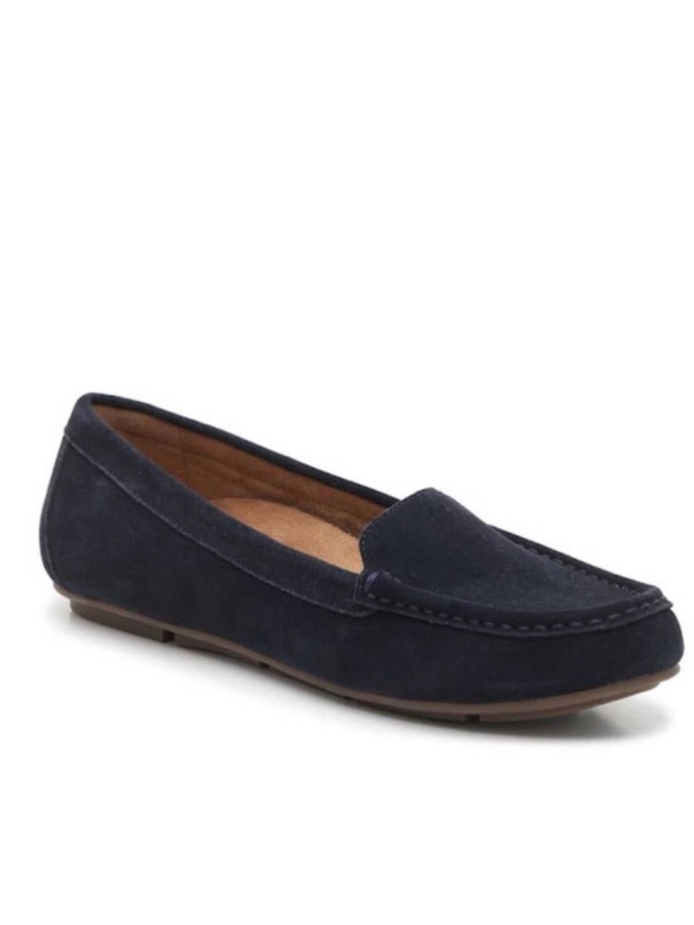 VIONIC Debbie Suede Driving Moccasin Flat in Black